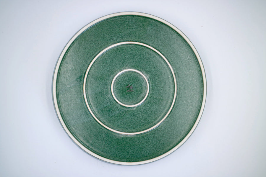 752202 Kiridate Large Plate Deep Green