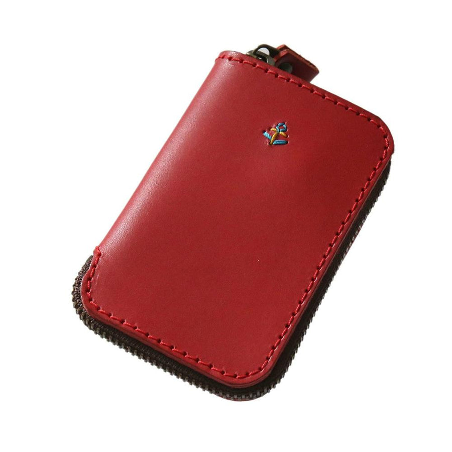 Zippered hard leather key case with coin purse ac-53